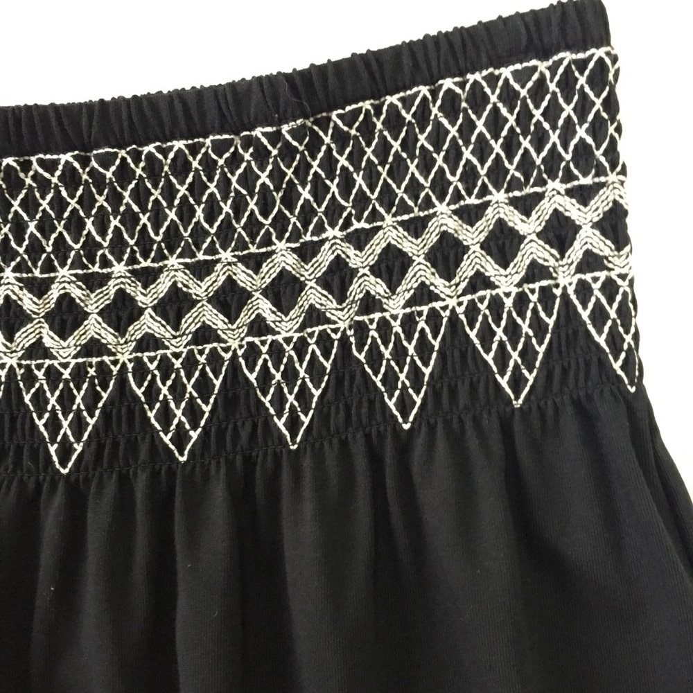 J Jill Skirt Ruffle Embroidery Waist Black XS - Picture 3 of 7
